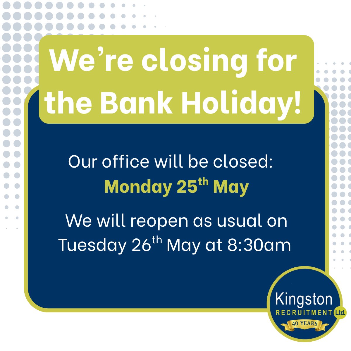 Enjoy the Bank Holiday.......😎